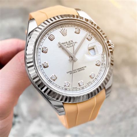 rolex datejust tan